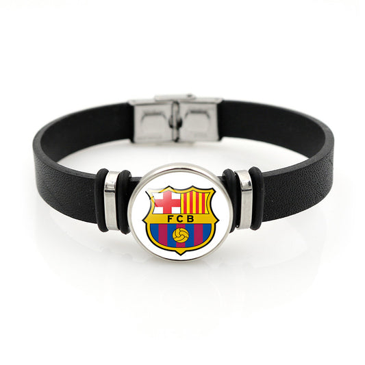 Football Club Snap Bracelet with Crystal Design