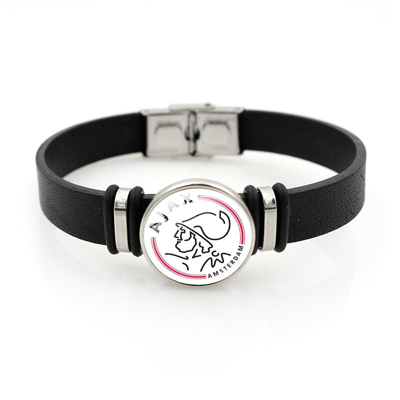Football Club Snap Bracelet with Crystal Design