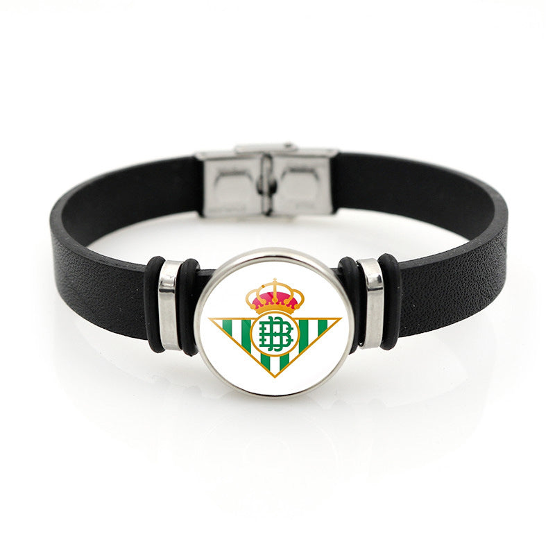 Football Club Snap Bracelet with Crystal Design