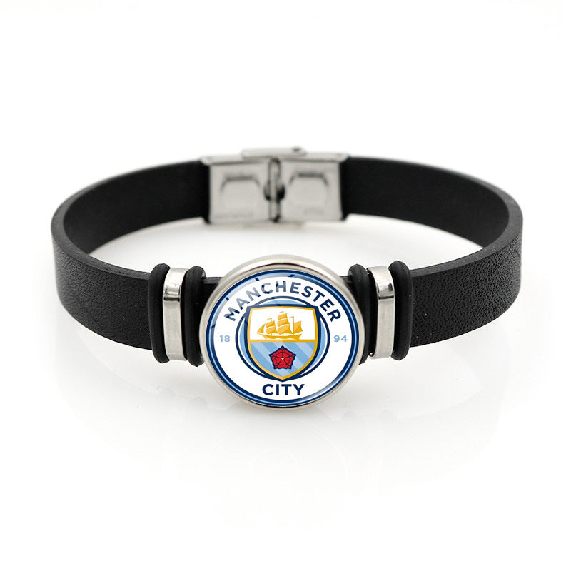Football Club Snap Bracelet with Crystal Design