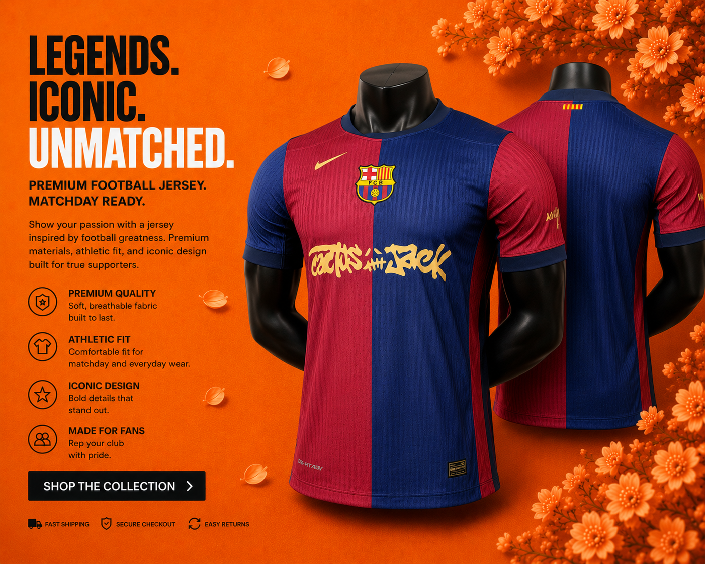 Barcelona Football Jersey Player Edition