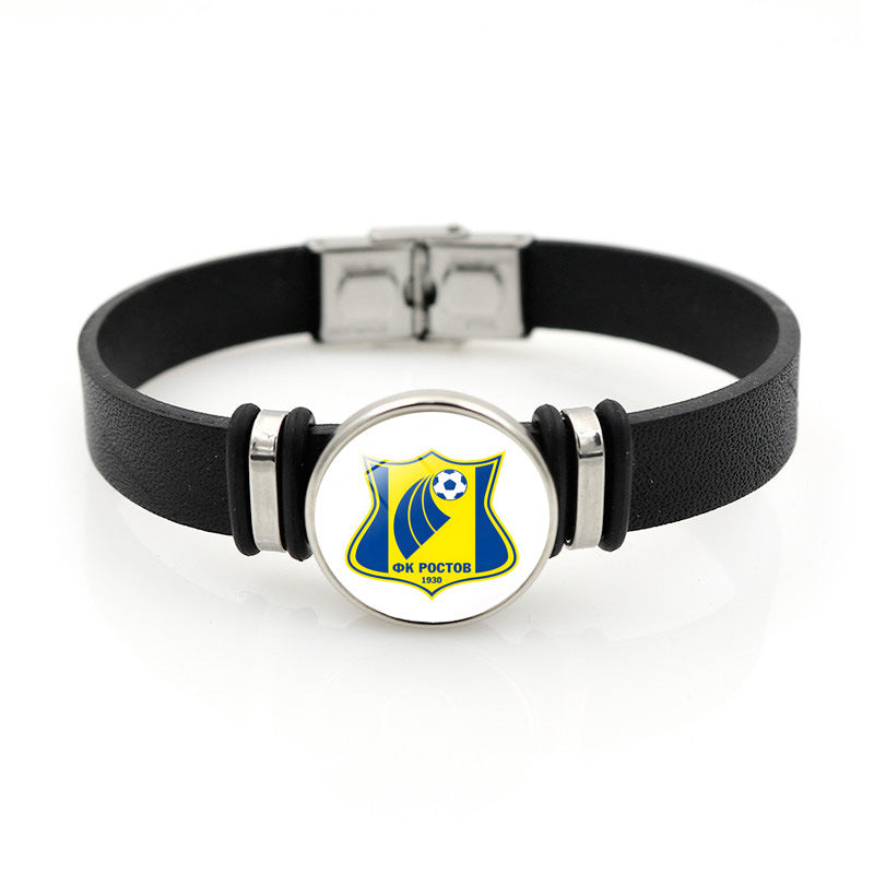 Football Club Snap Bracelet with Crystal Design