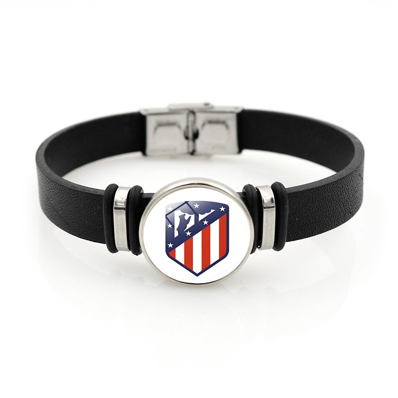 Football Club Snap Bracelet with Crystal Design