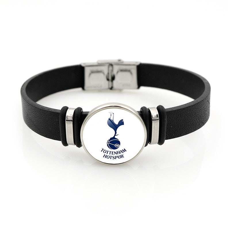Football Club Snap Bracelet with Crystal Design