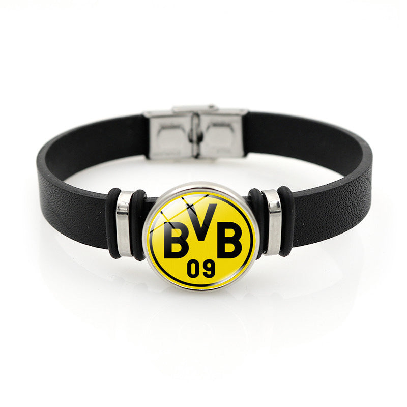 Football Club Snap Bracelet with Crystal Design
