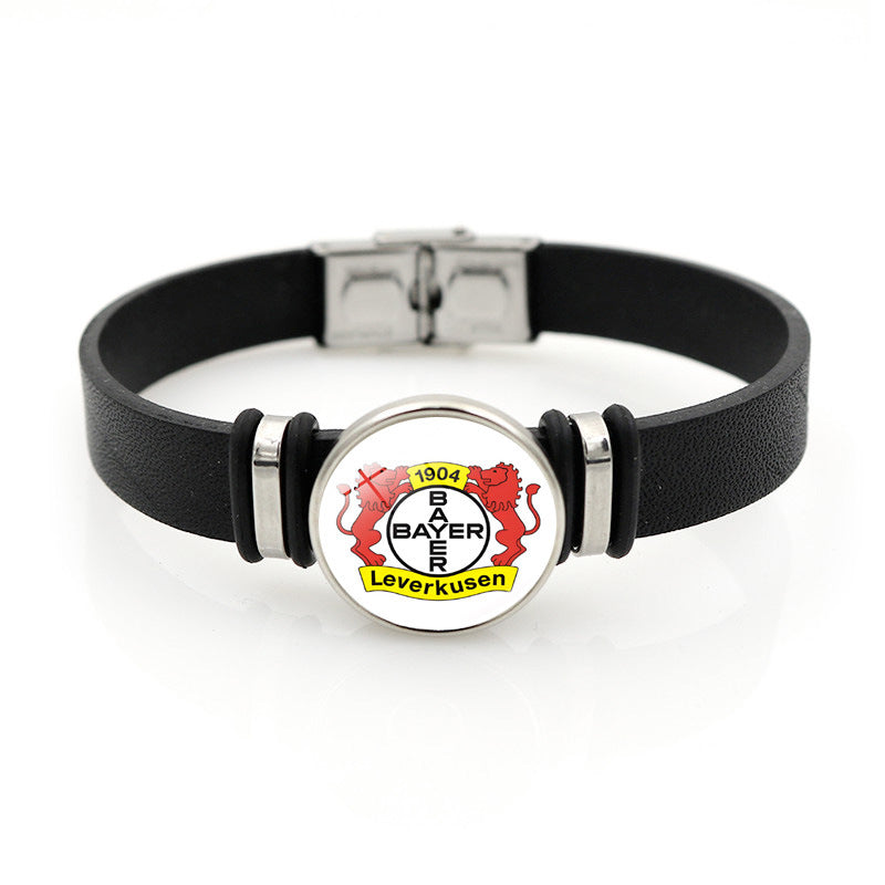 Football Club Snap Bracelet with Crystal Design