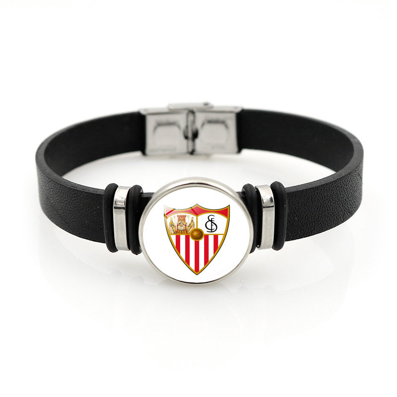 Football Club Snap Bracelet with Crystal Design