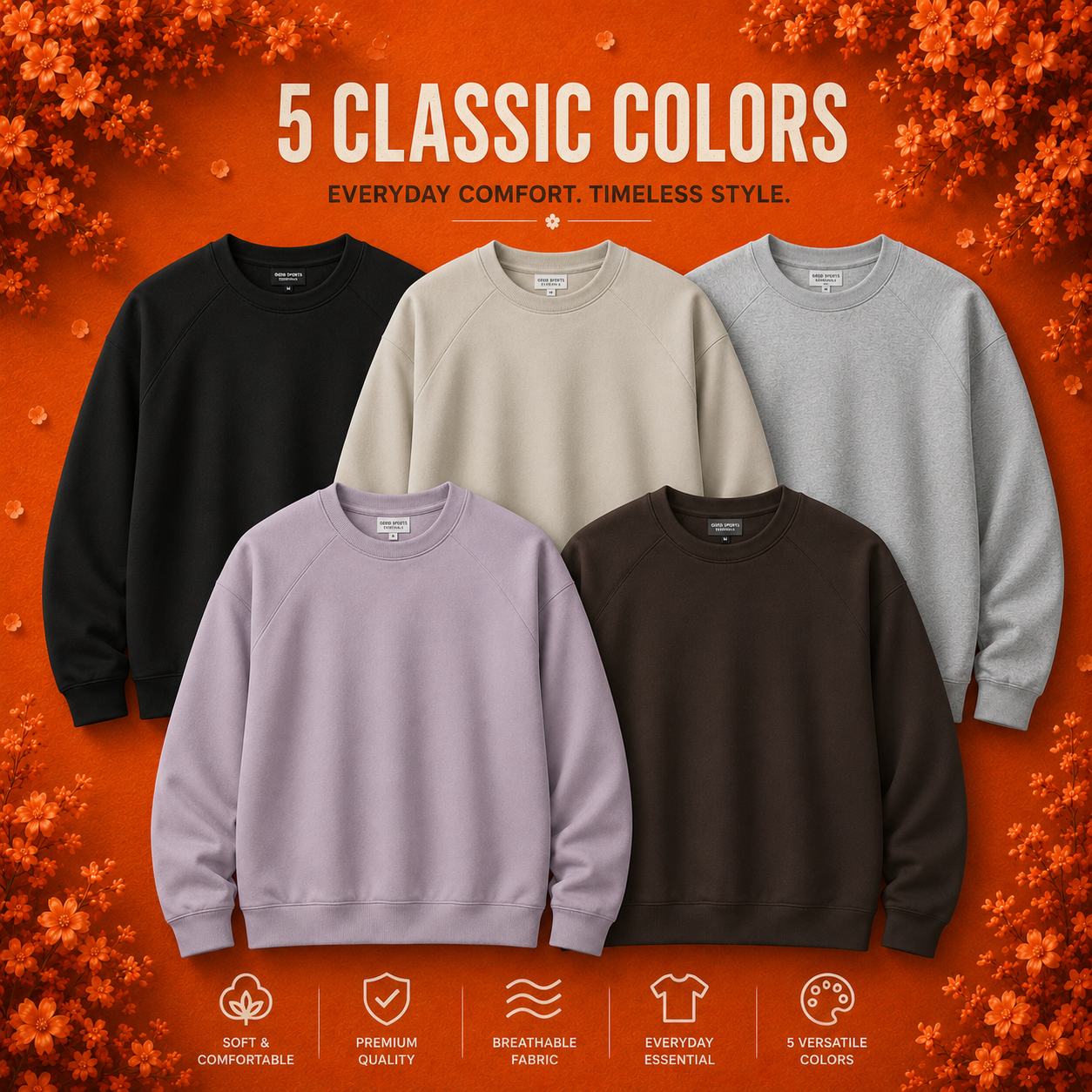 Men's round-neck sports hoodie