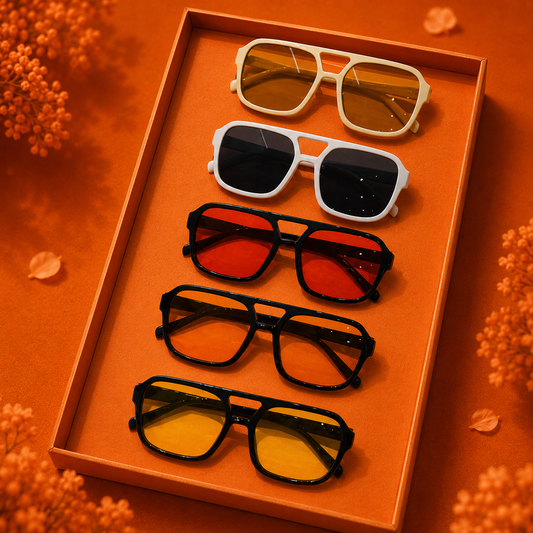 Candy Color Double Bridge Square Frame Sunglasses