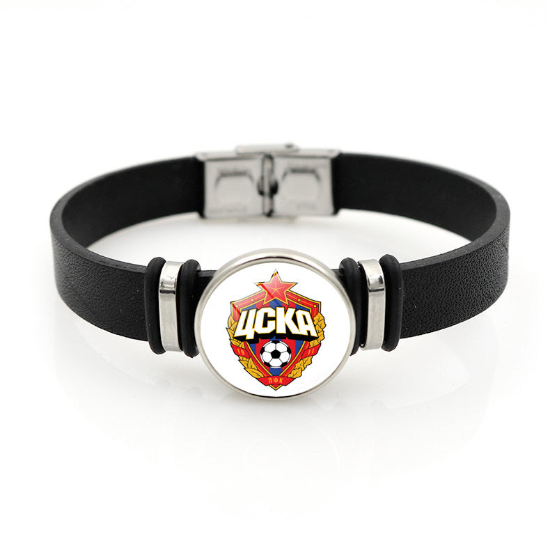 Football Club Snap Bracelet with Crystal Design