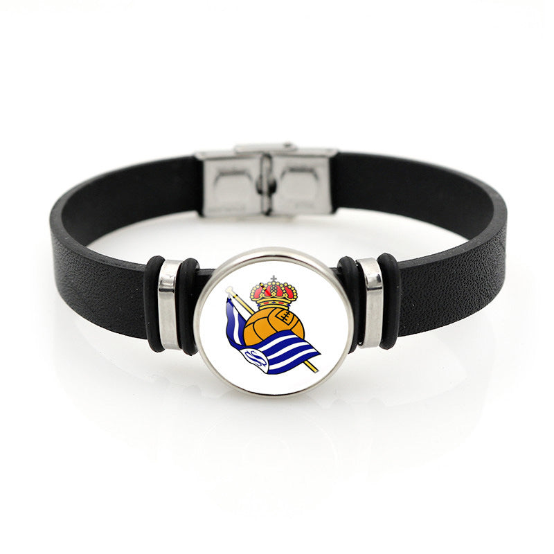Football Club Snap Bracelet with Crystal Design